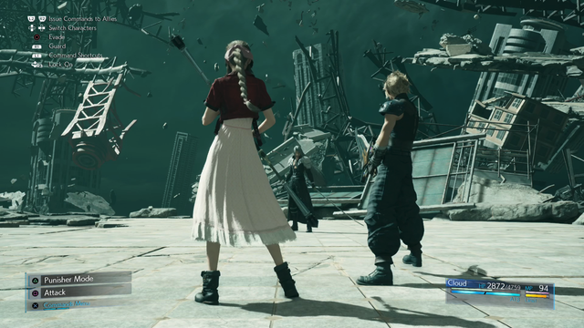 picture of aerith and cloud battling sephiroth